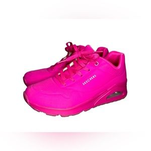 Sketchers Street Uno-Night Shades Hot Pink Sneaker Womens Size 7.5